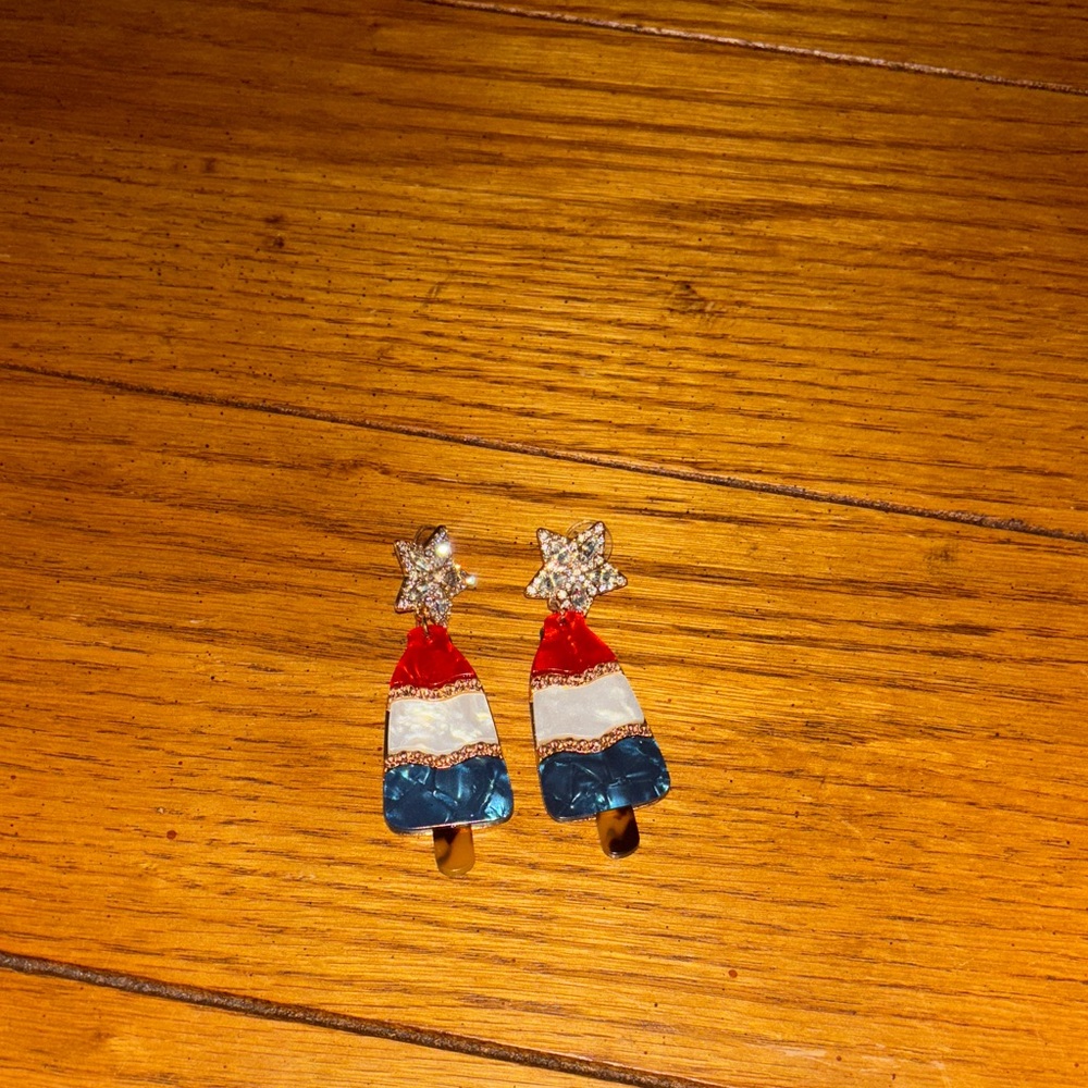 Red, White, and Blue Star Earrings